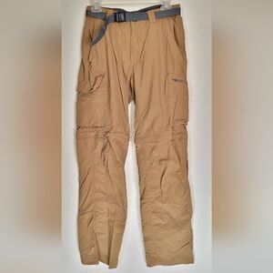 Men's Columbia Belted Zip Off Convertible Cargo Pants Shorts Hiking Climbing 30